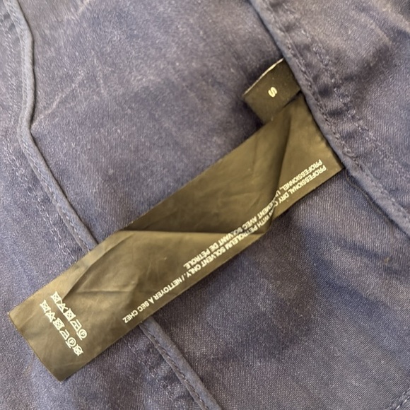 Theory Classic Navy Blue linen viscose zip blazer jacket sz small - Picture 5 of 6